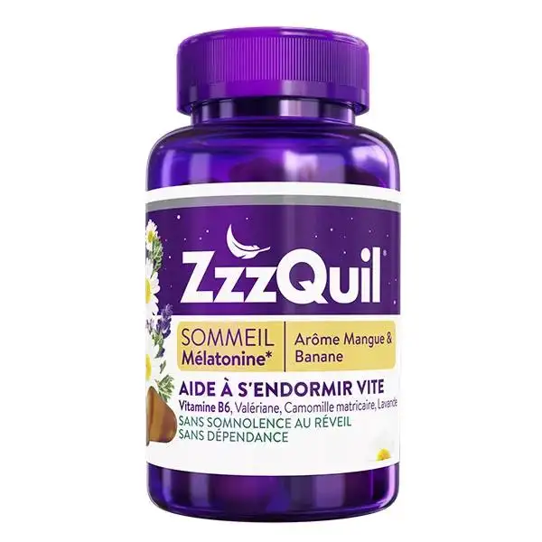 ZZZQUIL Sommeil Mangue - Banane 60 gommes