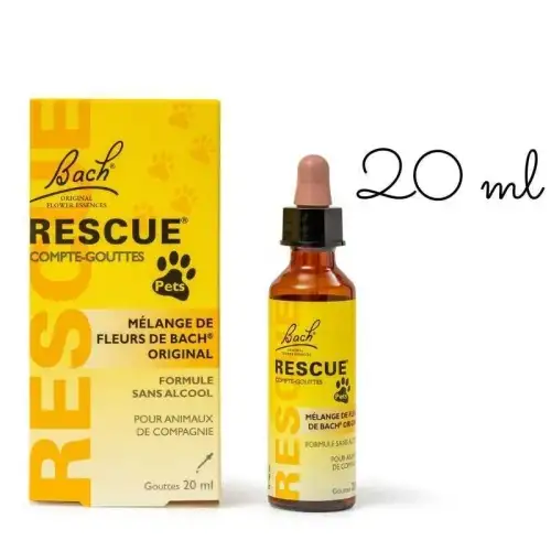RESCUE Pets - Mélange de Fleurs de Bach Original pour Animaux - 20ml