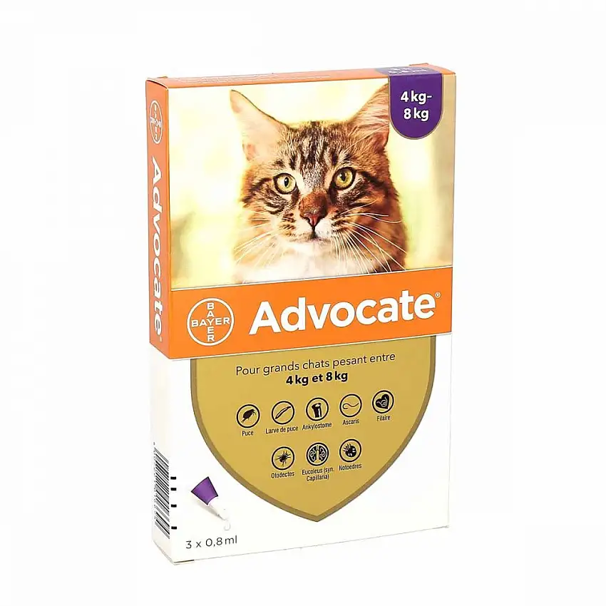 Advocate - Chats 4-8kg - 3 pipettes