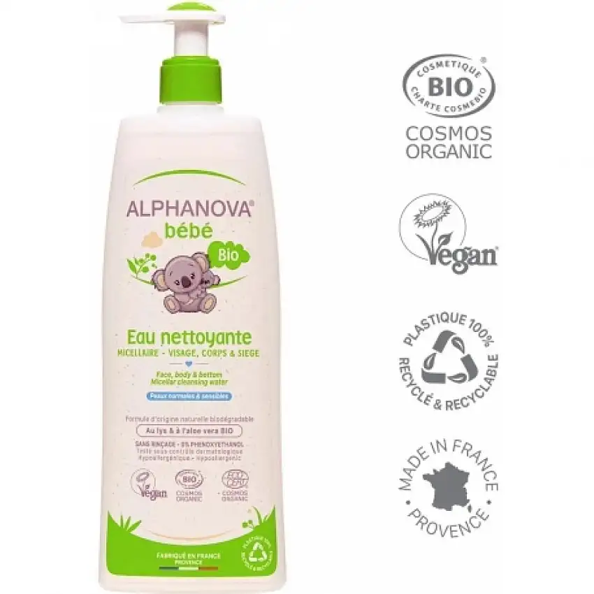 Alphanova Bébé - Eau nettoyante sans rinçage - 500 ml 500 ml