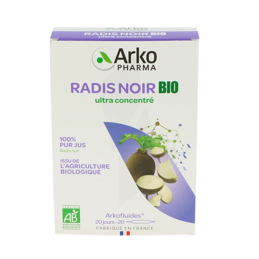 Arkofluide Bio Ultraextract Radis Noir Solution Buvable 20 Ampoules De 10 Ml