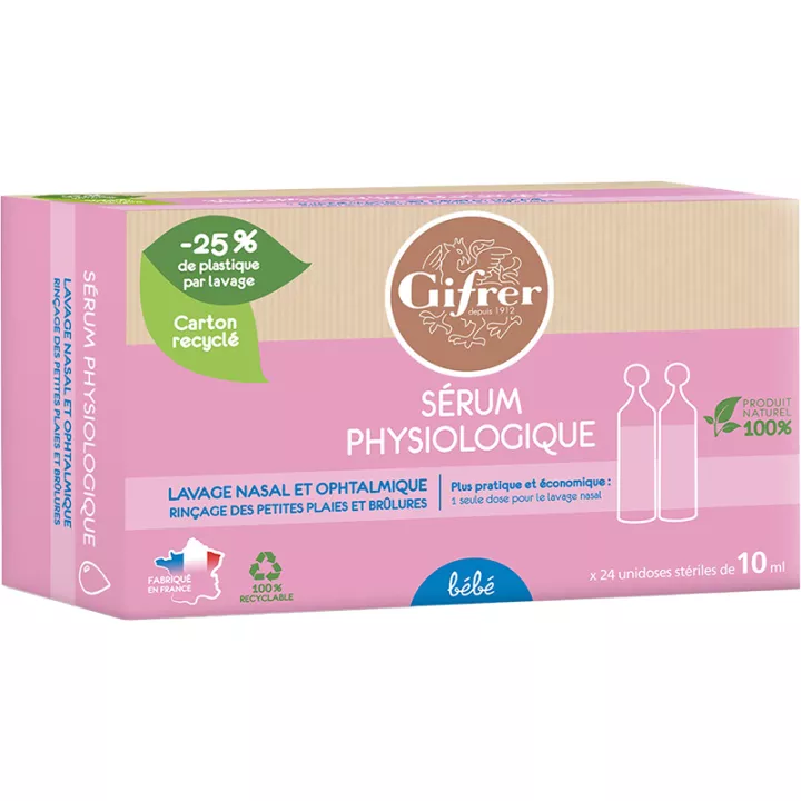 Sérum Physiologique Gifrer Lavage Nasal et Ophtalmique 24x10 ml
