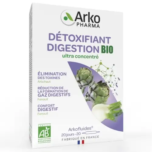 ARKOFLUIDES Bio Détoxifiant digestion - Artichaut Fenouil Arkopharma - 20 ampoules