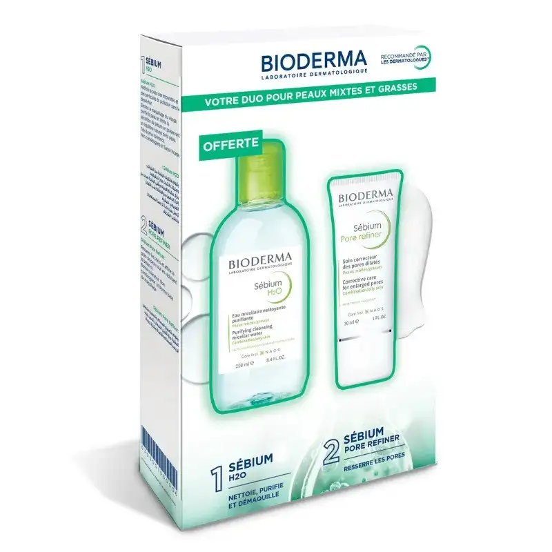 BIODERMA PACK SEBIUM PORE REFINER 30ML + SEBIUM H2O 250ML OFFERT
