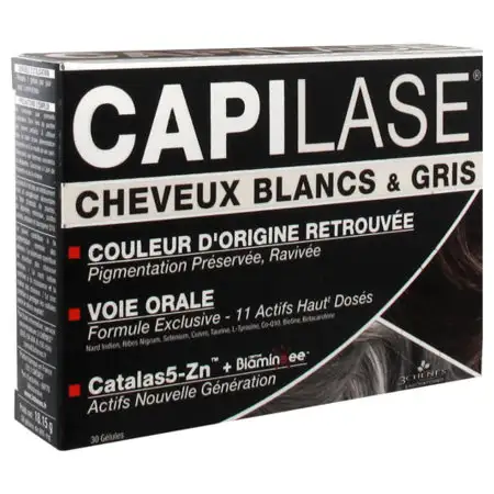 Capilase Cheveux Blanc & Gris - 3 Chênes - 30 Gélules