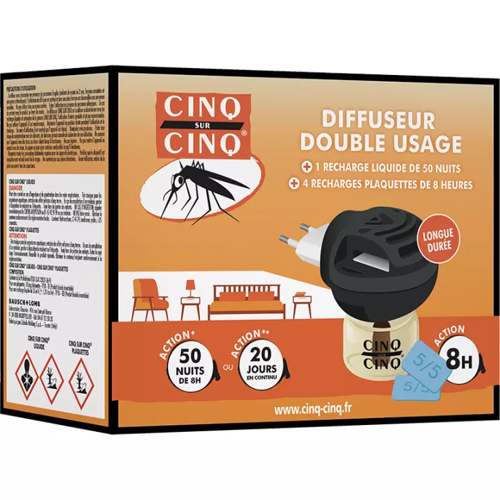 5/5 Diffuseur Électrique Double Usage Contre Les Insectes