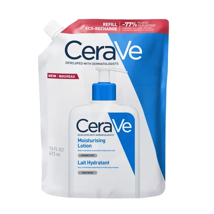 Cerave Lait Hydratant Eco Recharge Visage Et Corps Peaux Sèches à Très Sèches Recharge De 473 Ml