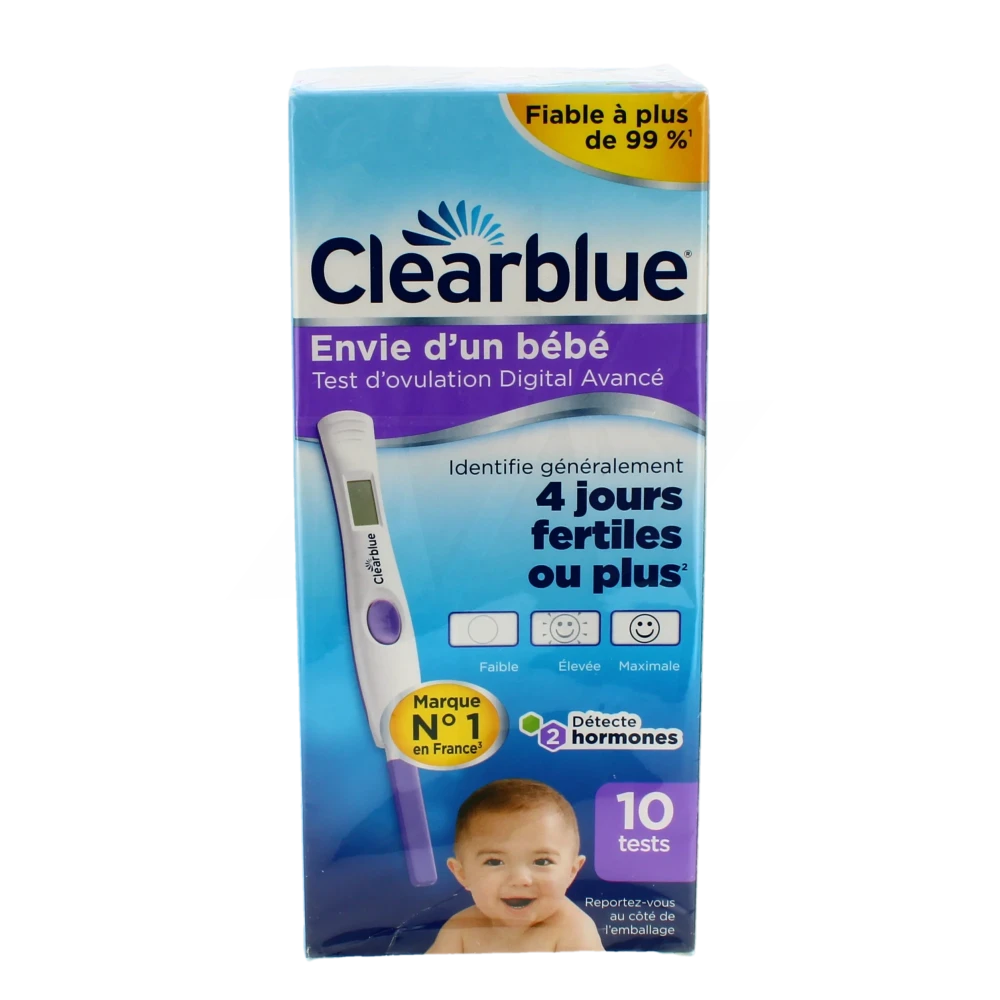 Clearblue Test D'ovulation 2 Hormones Boîte De 10