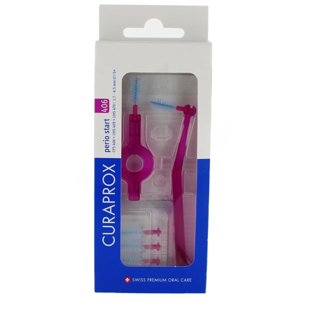 Curaden Curaprox Cps 406 Perio Start Brossette Inter-dentaire Fuschia Boîte De 5