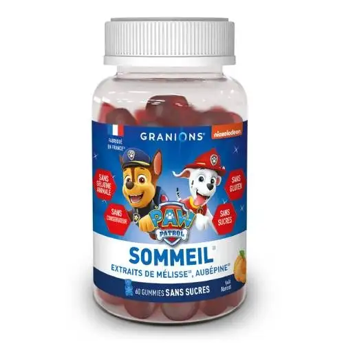 GRANIONS - Gummies Sommeil Enfants Sans Sucre Pat Patrouille - 60 Gummies