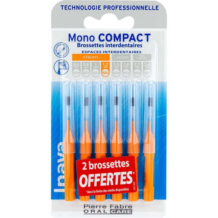 Inava Mono Compact Brossettes Interdentaires 1.2 mm