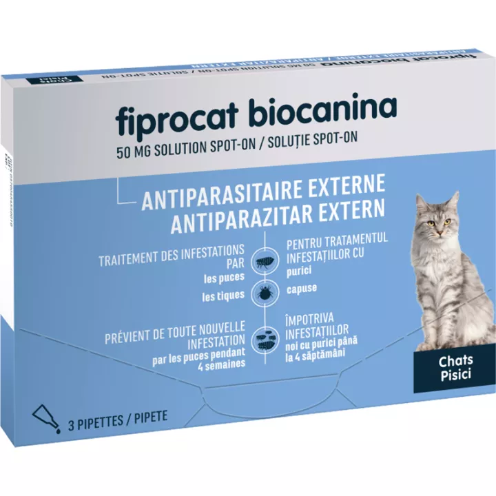 Biocanina Fiprocat 50 MG Chat 3 pipettes