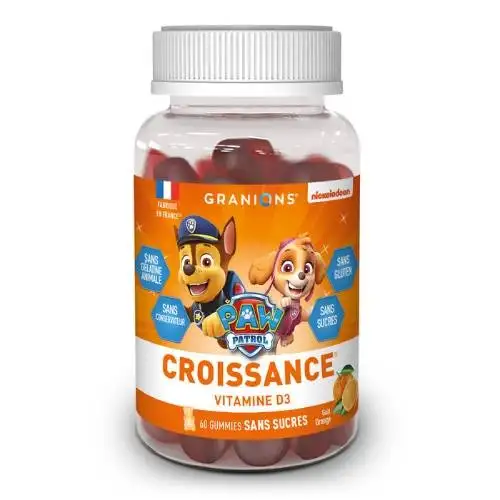 GRANIONS - Gummies Croissance Enfants Pat Patrouille Sans Sucres - 60 Gummies