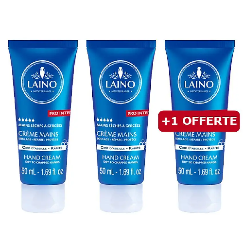 Laino - Crème mains sèches à gercées 2 + 1 offerte