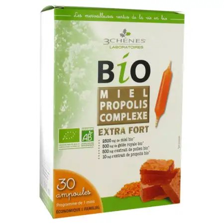 Ampoules Bio Miel Propolis Complexe Extra Fort