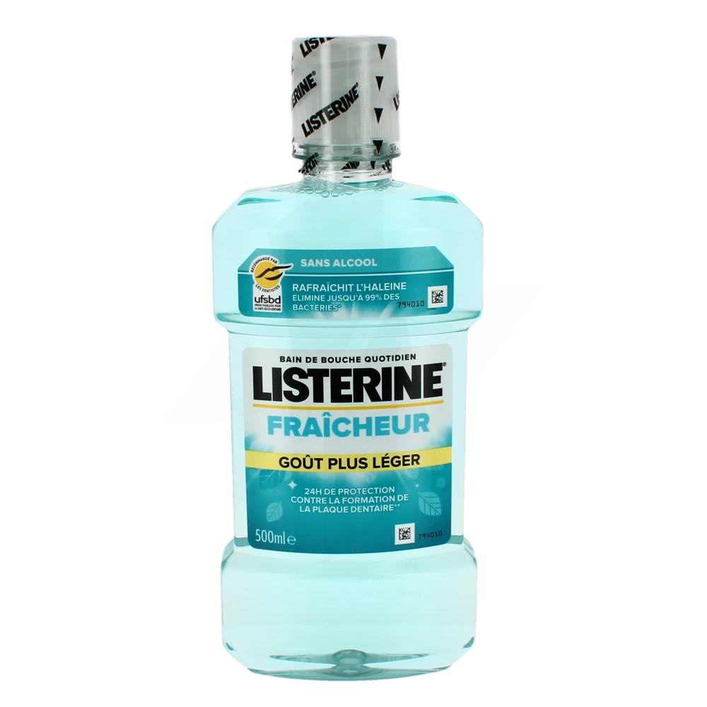 Listerine Fraicheur Bain Bouche Goût Plus Léger Flacon De 500 Ml