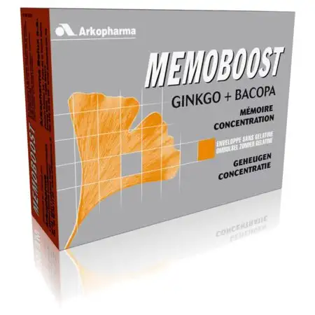 Vitamines et minéraux Memoboost Ginkgo + Bacopa 30 gélules (lot de 2)