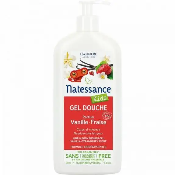 Natessance Kids bio Gel Douche Vanille Fraise 500 ml