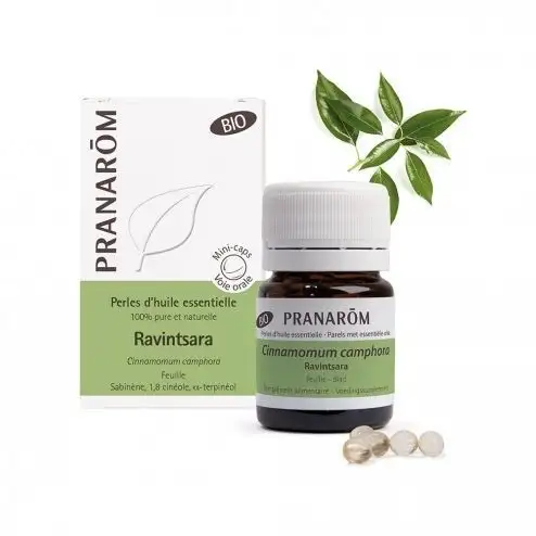 Pranarom Perles d'Huile Essentielle Ravintsara Bio 60 unités