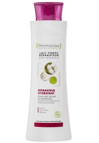 Dermaclay Lait Corps Réparateur bio Peaux très sèches 400ml