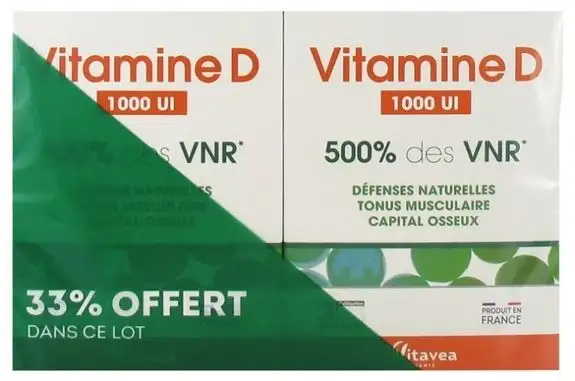 Vitavea Vitamine D 1000 UI lot de 2x90 Comprimés