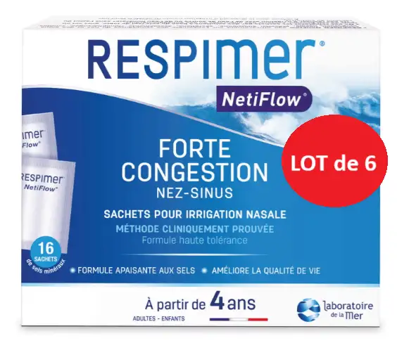 RESPIMER Lot de 6 Netiflow Boîte Recharge de 16 sachets