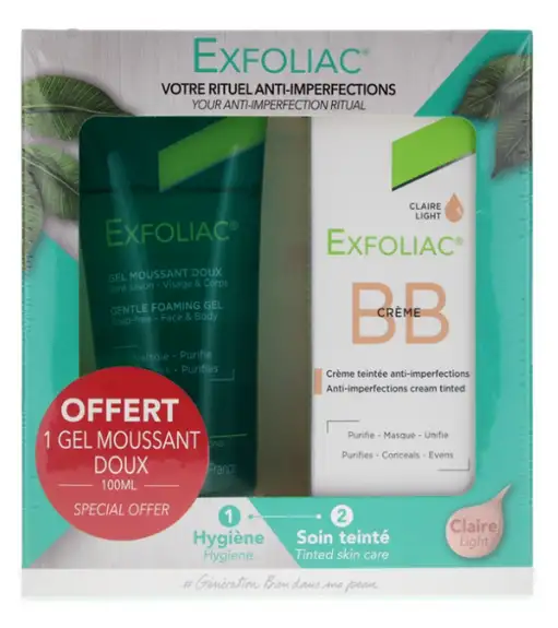 Noreva Exfoliac BB crème teinte claire + Gel Offert