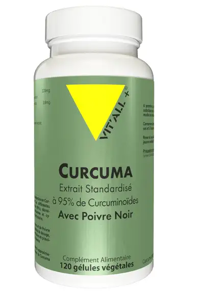 Vitall+ Curcuma 220mg avec Poivre Noir 120 gélules végétales
