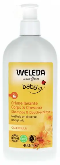 Anti gaspi 01/26 Weleda Baby Crème Lavante Corps et Cheveux bio Calendula 400 ml