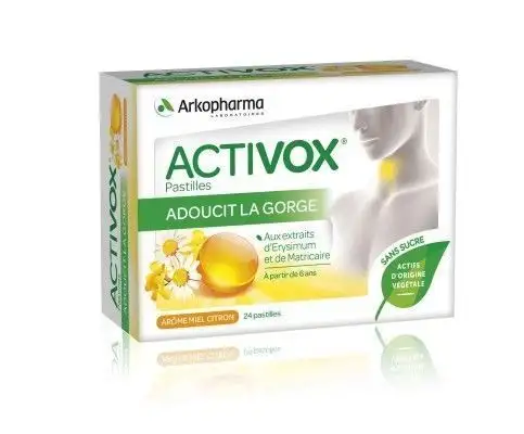 Activox miel citron sans sucre 24 pastilles Arkopharma