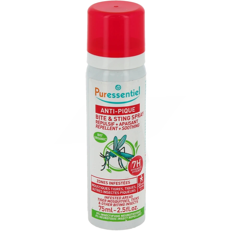 Puressentiel Anti-pique Spray 5 Huiles Essentielles Citriodiol Flacon De 75 Ml