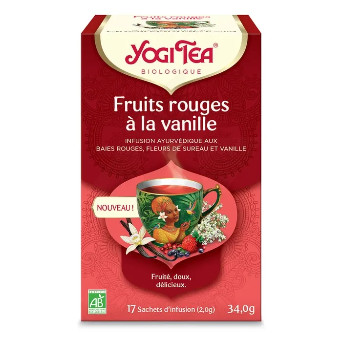 Yogi Tea Tisane Ayurvédique Fruits Rouges Vanille Bio 17 Sachets De 2 G