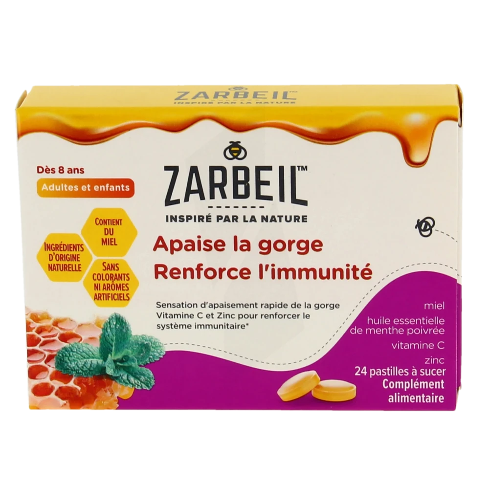 Zarbeil Pastilles Gorge Et Immunité Boîte De 24